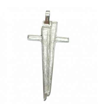 PE000008 Sterling Silver Pendant Plain Cross Genuine Solid Hallmarked 925 Handmade